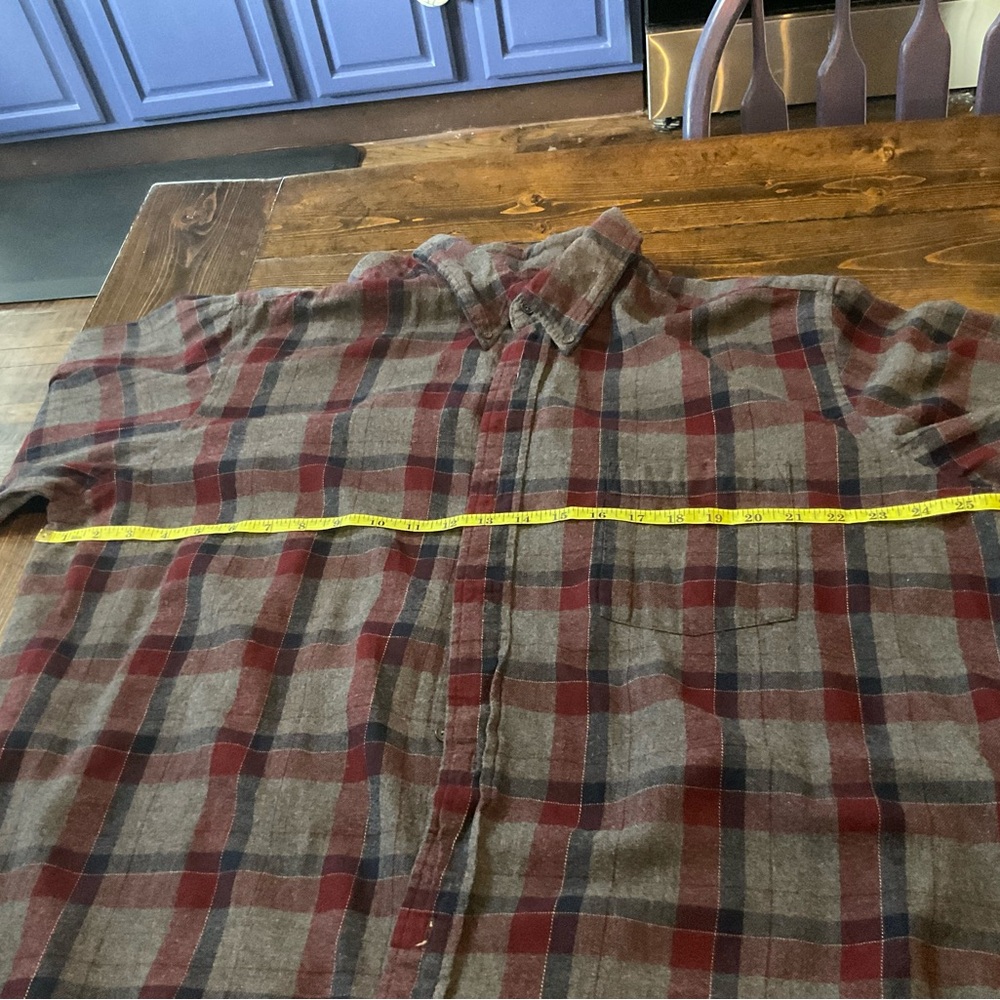 Men's Plaid Shirt - Red and Gray - Picture 6 of 7